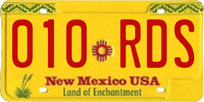 NM license plate 010RDS