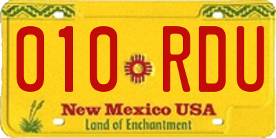 NM license plate 010RDU