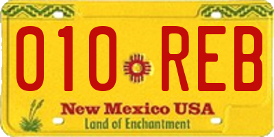 NM license plate 010REB