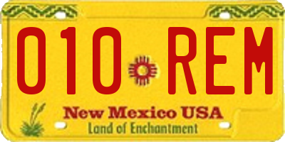 NM license plate 010REM
