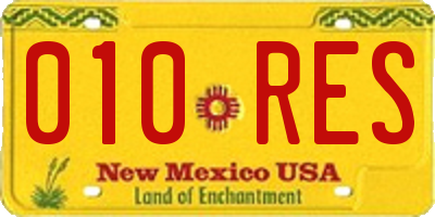 NM license plate 010RES