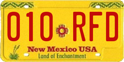 NM license plate 010RFD