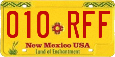 NM license plate 010RFF