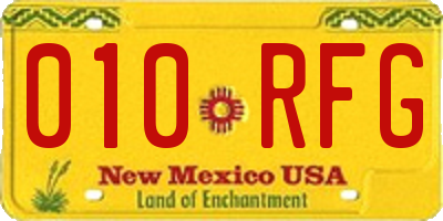 NM license plate 010RFG