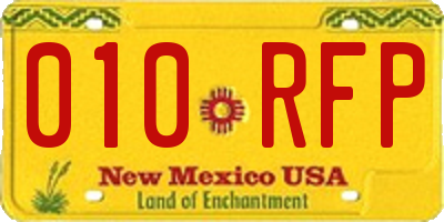NM license plate 010RFP