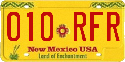 NM license plate 010RFR