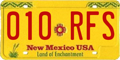 NM license plate 010RFS