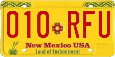 NM license plate 010RFU