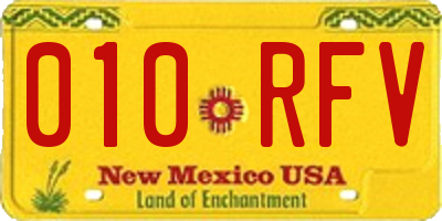 NM license plate 010RFV