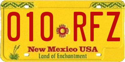 NM license plate 010RFZ