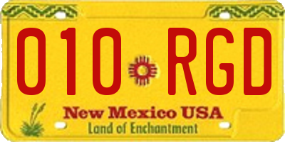 NM license plate 010RGD