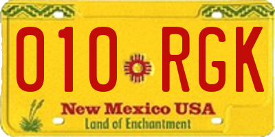 NM license plate 010RGK