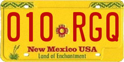 NM license plate 010RGQ