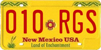 NM license plate 010RGS