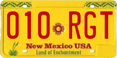 NM license plate 010RGT