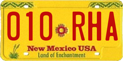 NM license plate 010RHA