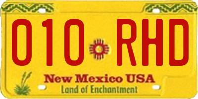 NM license plate 010RHD