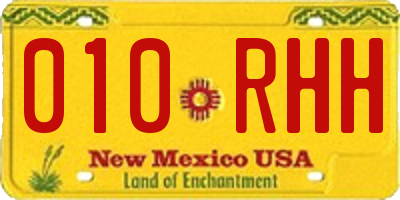 NM license plate 010RHH
