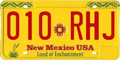 NM license plate 010RHJ