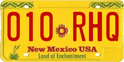 NM license plate 010RHQ