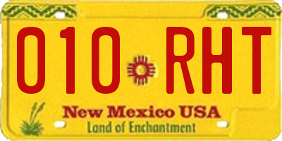 NM license plate 010RHT