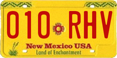 NM license plate 010RHV