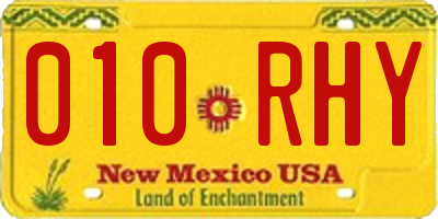 NM license plate 010RHY