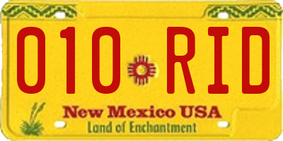 NM license plate 010RID