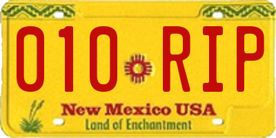 NM license plate 010RIP
