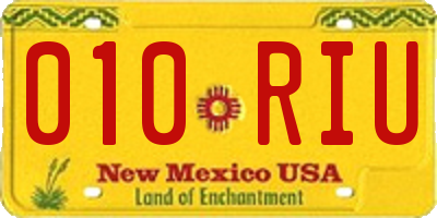 NM license plate 010RIU