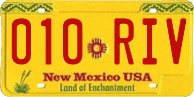NM license plate 010RIV