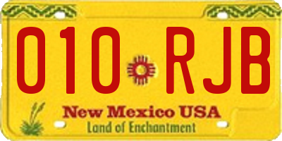 NM license plate 010RJB