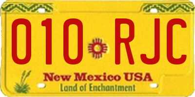 NM license plate 010RJC