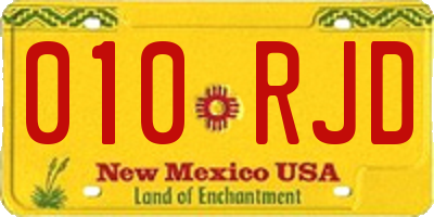 NM license plate 010RJD