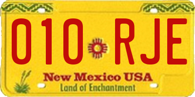 NM license plate 010RJE