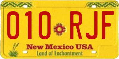 NM license plate 010RJF