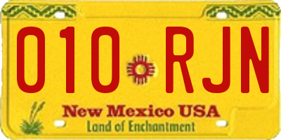 NM license plate 010RJN