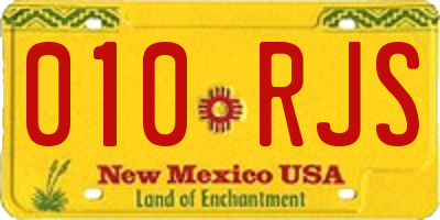 NM license plate 010RJS