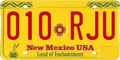 NM license plate 010RJU
