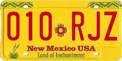 NM license plate 010RJZ