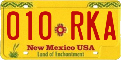 NM license plate 010RKA