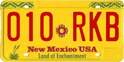 NM license plate 010RKB