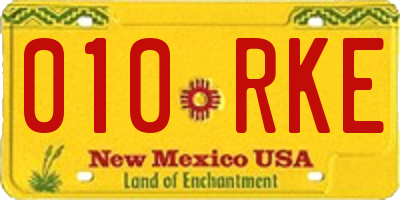 NM license plate 010RKE