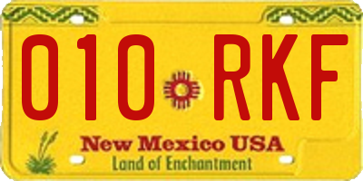 NM license plate 010RKF