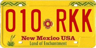 NM license plate 010RKK