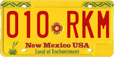 NM license plate 010RKM