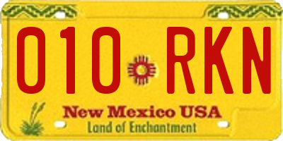 NM license plate 010RKN