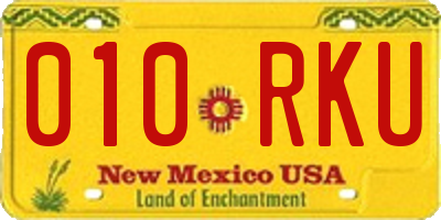 NM license plate 010RKU