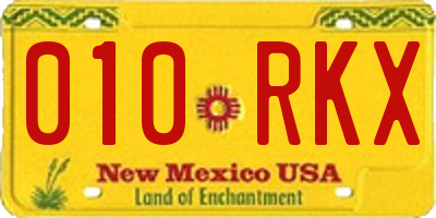 NM license plate 010RKX