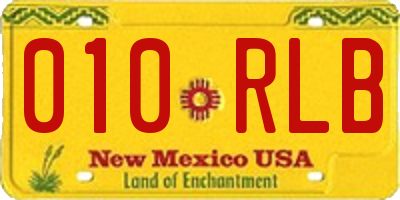 NM license plate 010RLB